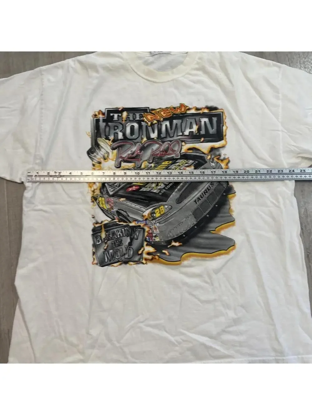NASCAR Men's White and Cream Tshirt